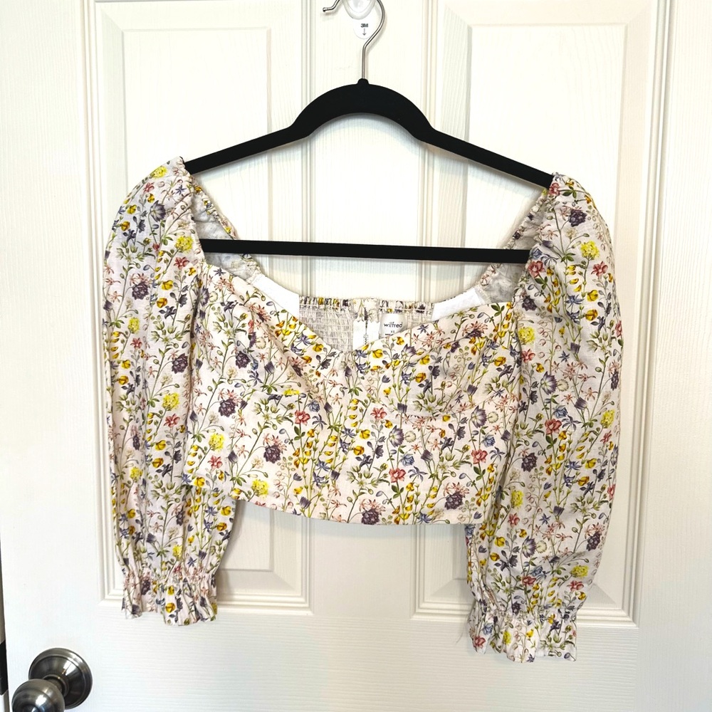 Aritzia Floral Crop Top